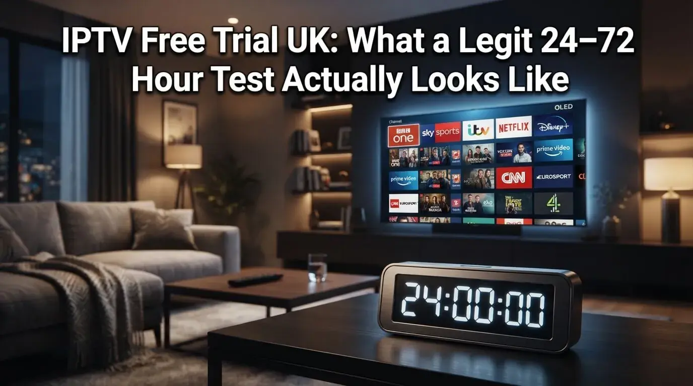 Stopwatch illustrating how long a meaningful IPTV free trial in the UK should actually run